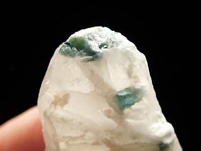 #ad BLUE INDICOLITE Tourmaline Crystals on a Quartz Crystal Brazil 25.7gr $14.99
