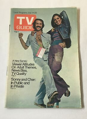 #ad July 24 1973 TV GUIDE SONNY AND CHER mid grade $9.95
