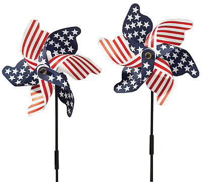 #ad Patriotic Lawn Pinwheel Set of 2 $23.89