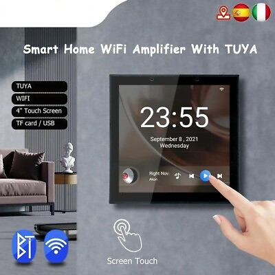 #ad Smart Home Wall Amplifier WiFi Android 8.1 Bluetooth USB TF Theater Stereo Music $279.85