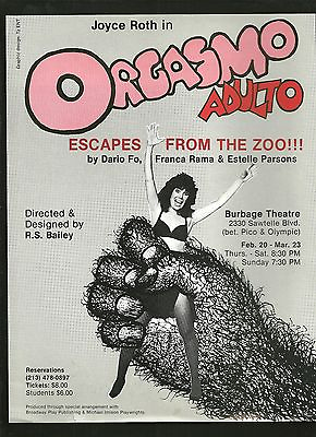 #ad Orgasmo Adulto poster play handbill flyer Los Angeles area ODD 1980#x27;s $11.16