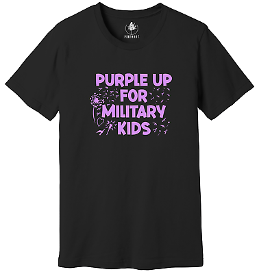 #ad Purple Up for Military Kids Crewneck Sweatshirt Military Child Month Awareness $13.97