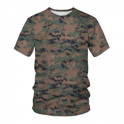 #ad #ad Mens Short Sleeve T shirt Camouflage Tee Camo Tactical Camouflage Casual T shirt $14.05