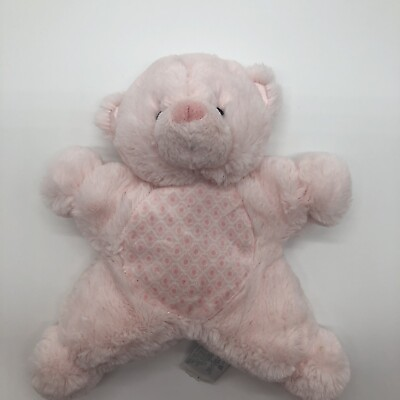 #ad Nat amp; Jules Plush PINK STAR SHAPED Lovey BEAR RATTLE baby toy Satin Ears 2011 $13.99