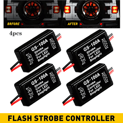 #ad 4X Strobe Flash Controller Flasher Module for Car LED Brake Stop Tail Light $11.48