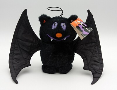 #ad 1996 Gibson Greetings Hanging Goofy Bat Halloween Plush Laughs Vibrates Working $14.99