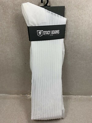 #ad NWT King Size 13 18 Stacy Adams White Nylon Sheen Dress Socks $9.95