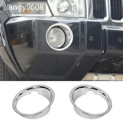 #ad Chrome ABS Front Fog Light Lamp Cover for Jeep Commander 2006 10 Car Accessories $28.49