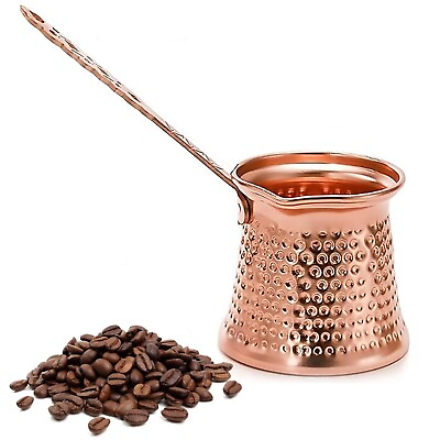 #ad Turkish Coffee Pot Copper 12 oz 350 ml Arabic Greek Coffee Handmade Serving Four $25.88