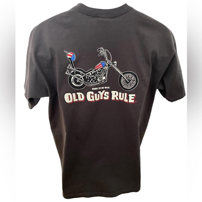 #ad OLD GUYS RULE “Born to Be Wild” Motorcycle Tee Shirt Men L Large $25.00