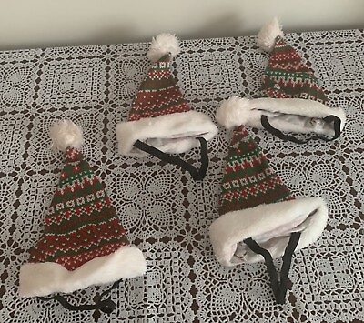 #ad Pet Supplies Plus Four Christmas Holiday Winter Dog Hats MEDIUM Holiday Photos $10.99