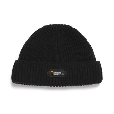 #ad National Geographic Short Knit Beanie Hat Cap BLACK $53.00