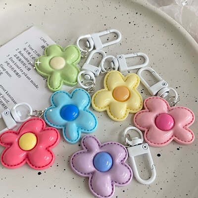 #ad Colored Flower Keychain Heart Flower Bag Pendant DIY Candy Color Key Chains $1.27
