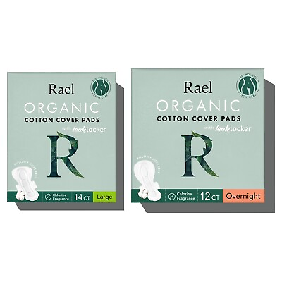 #ad Rael Pads for Women Organic Cotton Cover Overnight Large bundle $14.99