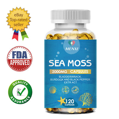 #ad Qty120 Natural Sea Moss Capsules Irish Sea Moss bladderwrack amp; Burdock Root $13.24