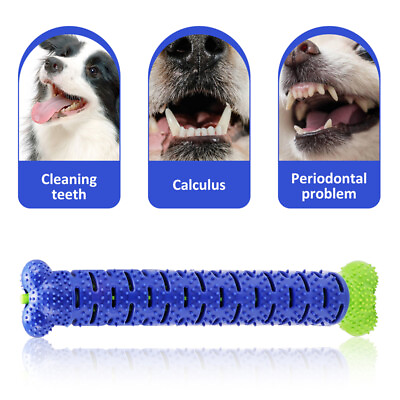 #ad 9.8quot; Dog Toys Toothbrush TPR Chew Bite Teeth Cleaning Pet Molar Brushing Stick $9.49