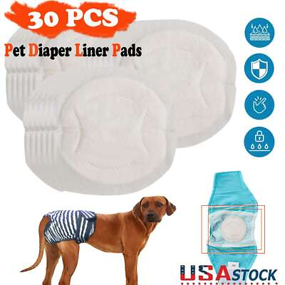 #ad 30 Pack Waist Disposable Dog Diapers Male Wraps Belly Bands Pet Soft 5.1*4.9in $11.71