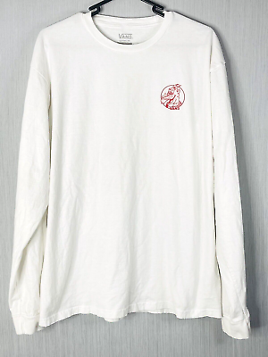 #ad Vans Roasted Long Sleeve T Shirt White With Front amp; Back Graphic Adult Large $19.99