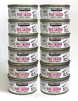 #ad 12 6 oz Cans of Kirkland Signature Wild Alaska Boneless amp; Skinless Pink Salmon $51.98