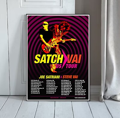 #ad Joe satriani amp; Steve vai satchvai US tour 2024 Poster $11.99