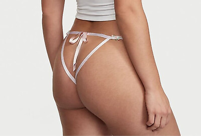 #ad Victoria#x27;s Secret Dream Angels Strappy Open Back Crotchless Cheekini Panty Sz. L $19.99