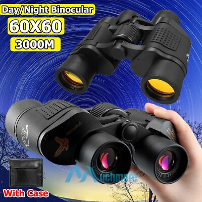 #ad 60x60 HD Military Powerful Binoculars Day Night Optics Hunting Goggles with Case $36.67
