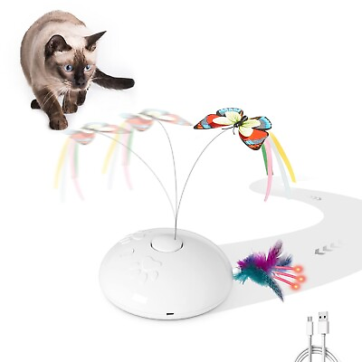 #ad Potaroma Smart 4 in 1 Cat Toys Interactive Butterfly Cat Toy Running Moving... $69.90