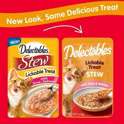 #ad Hartz Delectables Stew Lickable Wet Cat Treat Tuna amp; Salmon 1.4oz 12 Pack $14.98