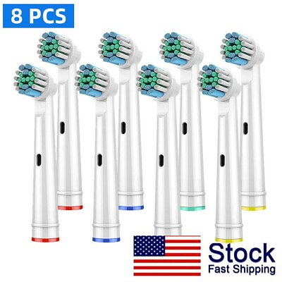 #ad 8x Replacement Brush Heads For Oral B Electric Toothbrush Fit Advance Power Pro $7.99