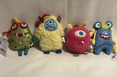 #ad Target Wondershop Christmas Monster Plush Ornaments NWT Complete Lot of 4 2020 $22.99