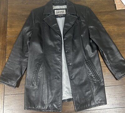 #ad Wilsons Leather Pelle Studio Black Leather Jacket Size Large $24.95