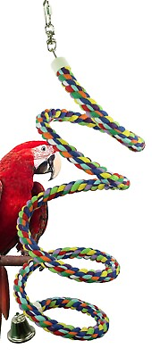 #ad 1051 Large Rope Boing Coil Swing Bird Toy parrot cage conure amazon african grey $39.99