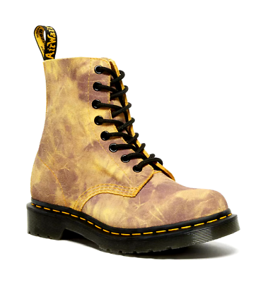 #ad Dr. Martens 1460 Womens Boot US 7 Pascal Burnt Yellow Grunge Tie Dye Combat $145.99
