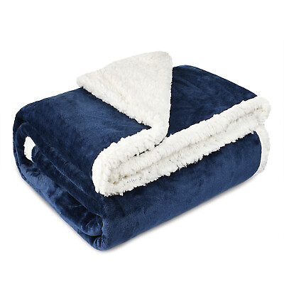 #ad Soft Fuzzy Warm Cozy Throw Blanket with Fluffy Sherpa Fleece for Sofa Couch Bed $31.99