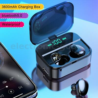 #ad TWS bluetooth 5.0 Earphone IPX7 2200mAh Wireless Head Earbud Stereo Headsets US $15.08