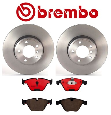 #ad Brembo Front Ceramic Brake Pads Vented Coat Disc Rotors Kit For BMW E60 5 Series $247.96