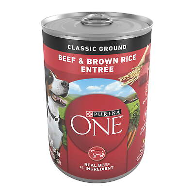 #ad Purina One Classic Ground for Adult Dogs Beef and Brown Rice Entree 13 Oz Cans $19.29