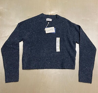 #ad Women#x27;s Crew Neck Cashmere Like Pullover Sweater Gray Small Universal Thread $17.71