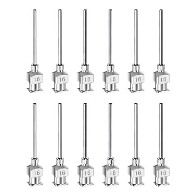 #ad 12pcs 16G Stainless Steel Dispensing Needles 1quot; Glue Needle Tube Blunt Tip $8.85