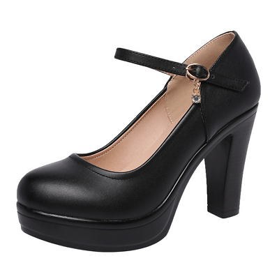 #ad Fashion Women Round Toe High Heels Platform Ankle Strap Shoes Pumps Stiletto New $39.52