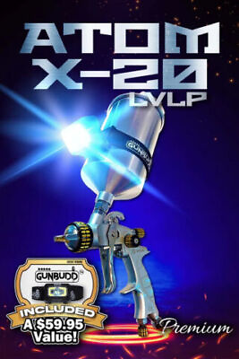 #ad LVLP Atom X20 Professional Automotive Spray Gun Paint with FREE GUNBUDD LIGHT $549.00