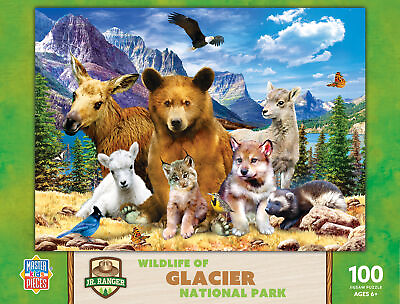 #ad MasterPieces Wildlife of Glacier National Park 100 Piece Jigsaw Puzzle $14.99