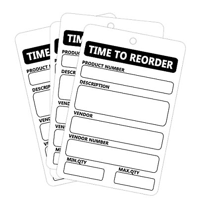 #ad Time to Reorder Tags2.5x3.5 Inch Warehouse Inventory Card for Business Invent... $21.60