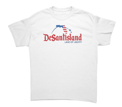 #ad DeSantisland Ron DeSantis Florida Land of Liberty WHITE T Shirt Red Text S 5XL $21.99