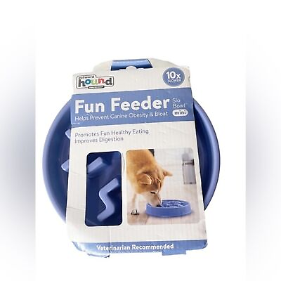 #ad Outward Hound Fun Feeder Slo Bowl Mini Blue Dog Feeder $21.00