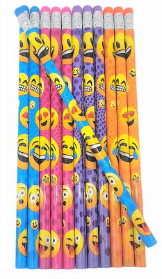 #ad Colorful Cool EMOTICON Standard 7.5quot; #2 Lead PENCILS 24 Pcs Emoji Happy Smile $7.99