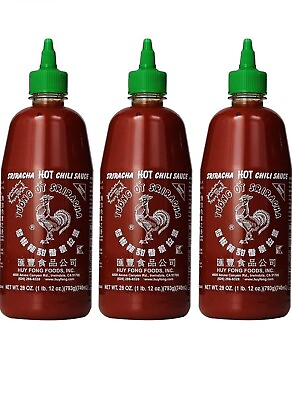 #ad 3 Pack Huy Fong Foods Sriracha Hot Chili Sauce 28oz Expiration 8 2025 $23.50