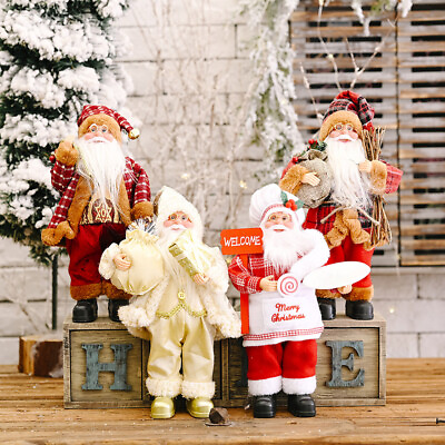 #ad Christmas Santa Standing Xmas Tree Decoration Festive Decor Figurine Ornament $16.60