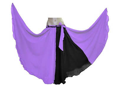 #ad Tribal Dance Medium purple Belly Dance 12 Yard Skirt Casual Wear Chiffon C23 $44.17