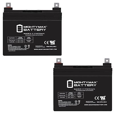 #ad Mighty Max 2 Pack 12V 35AH Battery for The Jazzy Sport 2 Electric Wheelchair $149.99